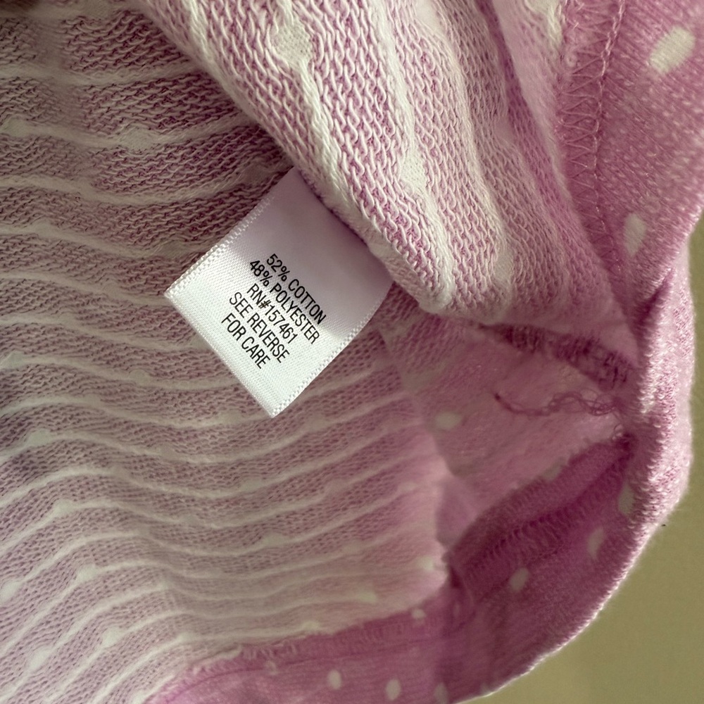Lavender Pink Polka Dot Long Sleeve Top - Picture 6 of 7